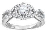 925 Sterling Silver Womens Cubic-Zirconia Fashion Engagement Ring Size 7