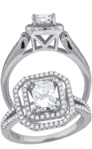 925 Sterling Silver Womens Oval Cubic-Zirconia Fashion Ring Size 6