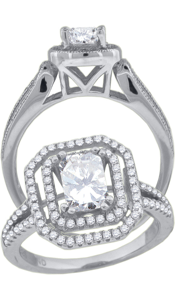 925 Sterling Silver Womens Oval Cubic-Zirconia Fashion Ring Size 6