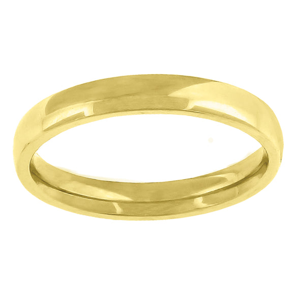 14kt Yellow Gold Unisex Dome Polished Comfort-fit 3mm-Size -12 Wedding Engagement Band Ring