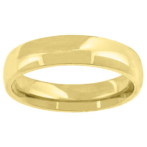 14kt Yellow Gold Unisex Dome Polished Comfort-fit 5mm-Size 14 Wedding Engagement Band Ring