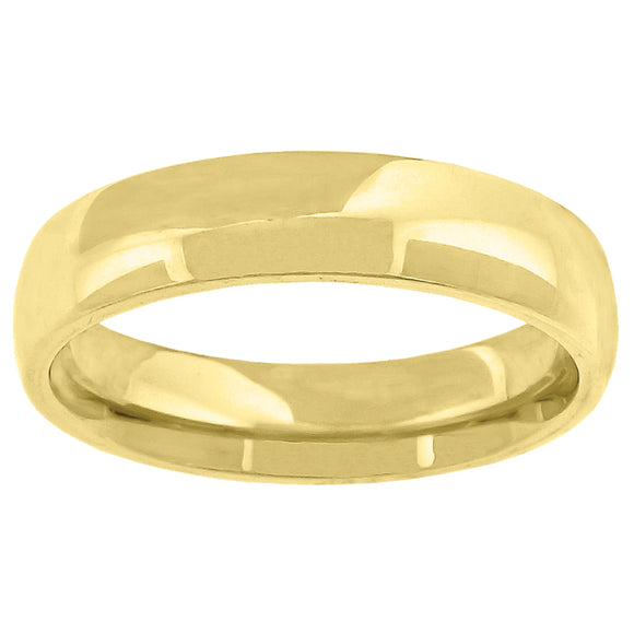 14kt Yellow Gold Unisex Dome Polished Comfort-fit 5mm-Size 14 Wedding Engagement Band Ring