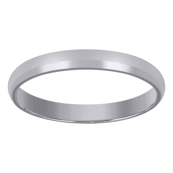 14kt White Gold Unisex Dome Polished Comfort-fit 3mm-Size 5 Wedding Engagement Band Ring