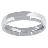 14kt White Gold Unisex Dome Polished Comfort-fit 4mm-Size 10 Wedding Engagement Band Ring
