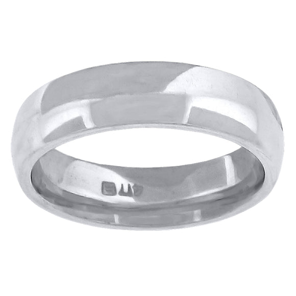 14kt White Gold Unisex Dome Polished Comfort-fit 5mm-Size 11 Wedding Engagement Band Ring