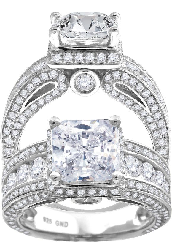 925 Sterling Silver Womens Cubic Zirconia Engagement Ring Size 7