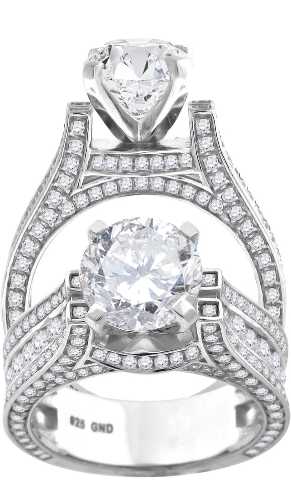 925 Sterling Silver Womens Cubic Zirconia Engagement Ring Size 6