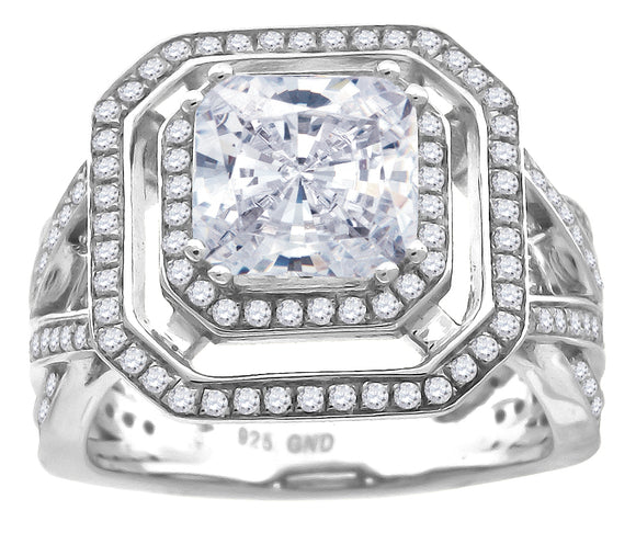 925 Sterling Silver Womens Cubic Zirconia Fashion Ring Size 6