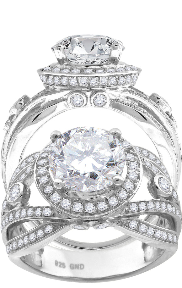 925 Sterling Silver Womens Cubic Zirconia Engagement Ring Size 6