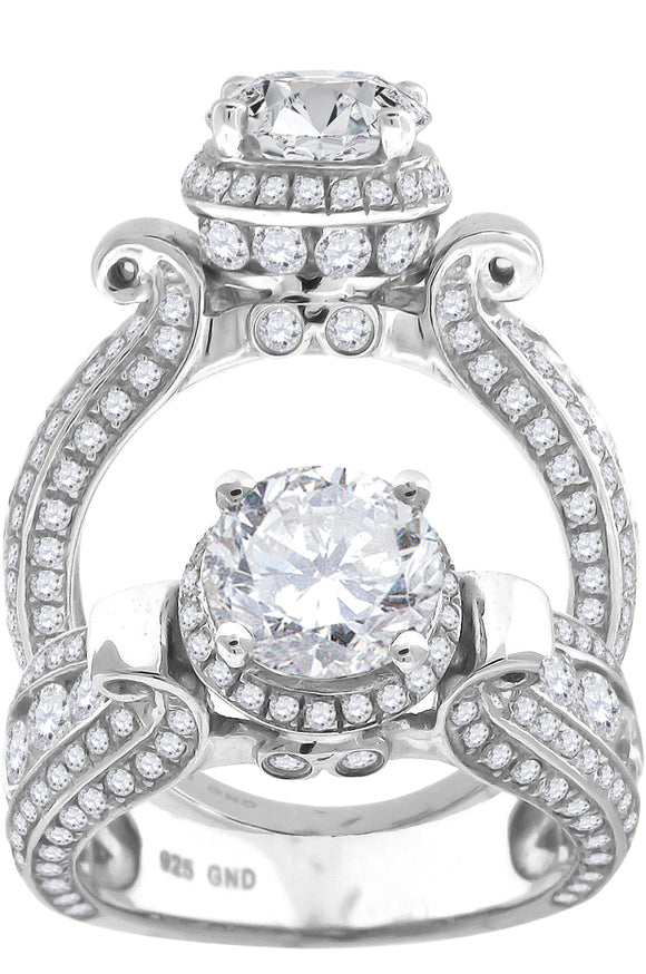 925 Sterling Silver Womens Cubic Zirconia Engagement Ring Size 6