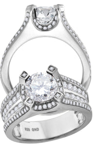 925 Sterling Silver Womens Cubic Zirconia Engagement Ring Size 6