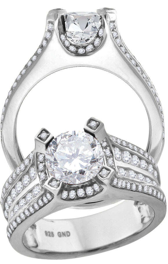 925 Sterling Silver Womens Cubic Zirconia Engagement Ring Size 6