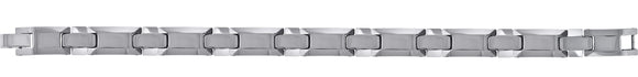 Tungsten Mens Polished Link Bracelet 11mm Size 8.5 Inches