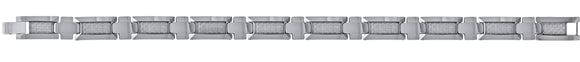 Tungsten Mens Grey Carbon Fiber Polished Link Bracelet 12mm Size 8.5 Inches