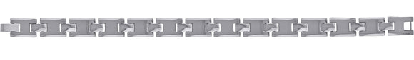 Tungsten Mens Polished And Brushed Link Bracelet 12mm Size 8.5 Inches