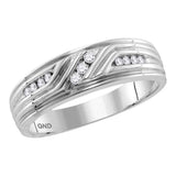 14kt White Gold His Hers Princess Diamond Cluster Matching Wedding Set 5/8 Cttw