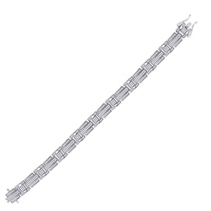 925 Sterling Silver Men Cubic Zirconia Link Bracelet