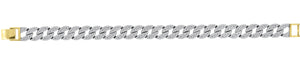 925 Sterling Silver Yellow-Tone Unisex Micropave Cubic Zirconia Cuban Link Bracelet