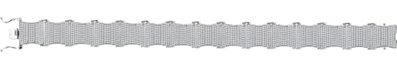 925 Sterling Silver Unisex Micropave Cubic Zirconia Link Bracelet