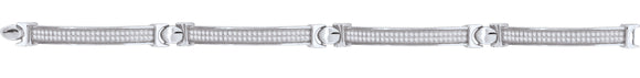 925 Sterling Silver Women Micropave Cubic Zirconia Link Bracelet
