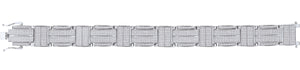 925 Sterling Silver Unisex Micropave Cubic Zirconia I-Link Bracelet