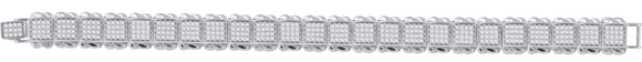 925 Sterling Silver Women Micropave Cubic Zirconia Link Bracelet