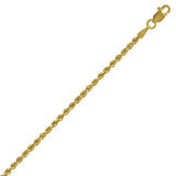 10kt Yellow Gold Mens Hollow Rope Bracelet 2mm 8"