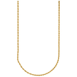 10kt Yellow Gold Unisex Hollow Rope Chain 2mm 16"