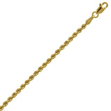 10kt Yellow Gold Mens Hollow Rope Bracelet 2.5mm 9"