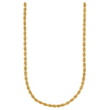 10kt Yellow Gold Unisex Hollow Rope Chain 4mm 20"