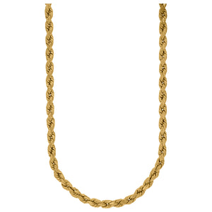 10kt Yellow Gold Unisex Hollow Rope Chain 6mm 20"