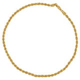 10kt Yellow Gold Mens Solid Rope Bracelet 2mm 7"