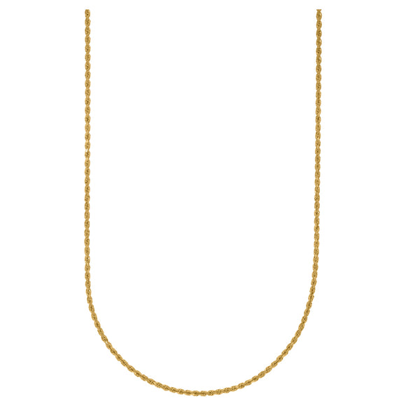 10kt Yellow Gold Unisex Solid Rope Chain 2mm 16