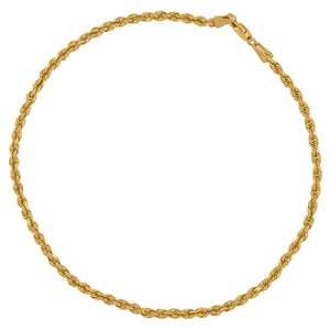 10kt Yellow Gold Mens Solid Rope Bracelet 2.5mm 7"