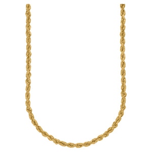 10kt Yellow Gold Unisex Solid Rope Chain 5mm 20"