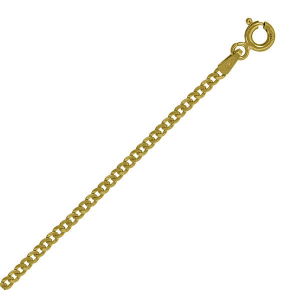 10kt Yellow Gold Unisex Solid Cuban Bracelet 2mm 9 Inches