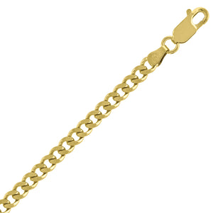 10kt Yellow Gold Mens Solid Cuban Bracelet 3.5mm 7 Inches