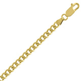 10kt Yellow Gold Mens Solid Cuban Bracelet 3.5mm 8 Inches