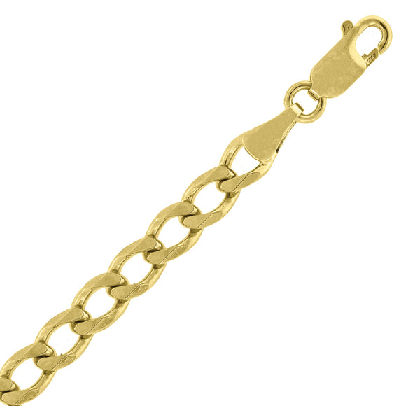 10kt Yellow Gold Mens Solid Cuban Bracelet 4.7mm 7 Inches