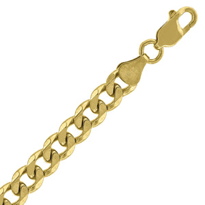 10kt Yellow Gold Mens Solid Cuban Bracelet 7mm 8 Inches