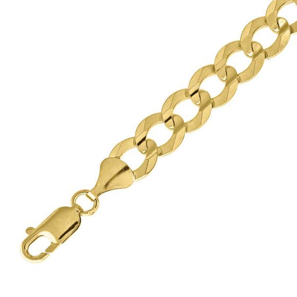 10kt Yellow Gold Mens Solid Cuban Bracelet 8.5mm 8 Inches