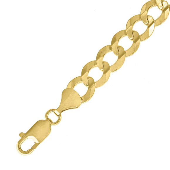 10kt Yellow Gold Mens Solid Cuban Bracelet 9.8mm 8 Inches
