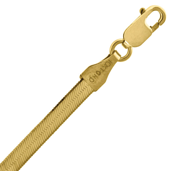 10kt Yellow Gold Unisex Herringbone Bracelet 3mm 7 Inches