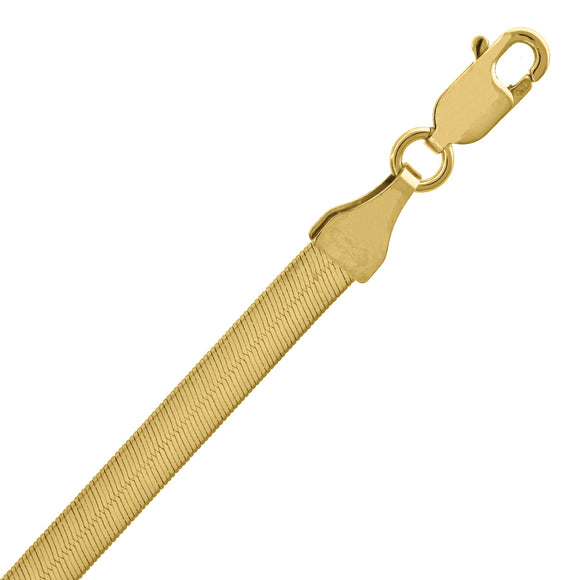 10kt Yellow Gold Mens Herringbone Bracelet 4mm 7 Inches