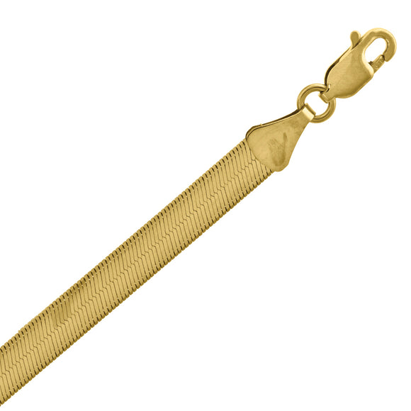 10kt Yellow Gold Mens Herringbone Bracelet 5mm 7 Inches