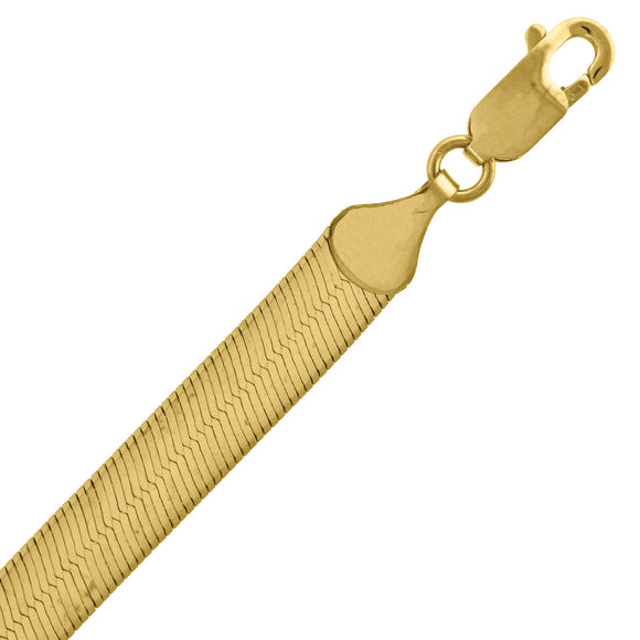 10kt Yellow Gold Mens Herringbone Bracelet 6mm 7 Inches