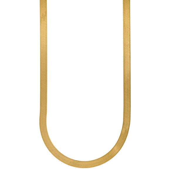 10kt Yellow Gold Unisex Herringbone Chain 6mm 16 Inches