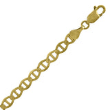 10kt Yellow Gold Mens Solid Mariner Bracelet 4.0mm 8 inches