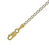 10kt Two-tone Gold Unisex Solid Mariner Pave Chain 2.5mm 26 inches