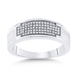 Sterling Silver His Hers Round Diamond Square Matching Wedding Set 1/2 Cttw